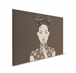 Obraz na plátně Walls by Patel 2 – moderní figurální umění (hnědé a šedé odstíny)