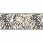 Vliesová bordura SK-Borten – žluto-šedé listy, moderní motiv