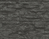 Tapeta Best of Kámen a dřevo - obkladový kamený pásek černá