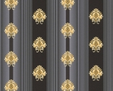 Zámecká tapeta Hermitage zlatá černá malé barokní vzory