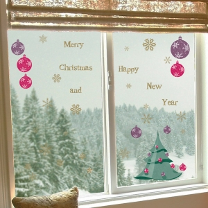 Vánoční samolepka na okno Vánoční stromeček